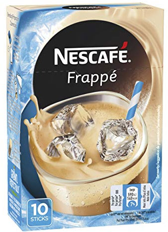 Nescafé Frappé - Boisson au Café - Boîte de 10 Sticks - Pack de 10 Boites (100 Sticks)