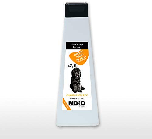 Hundeshampoo Gegen Juckreiz für Spanische Wasserhunde mit Schwarzem Fell - Verbessert die Schwarze Farbe - Feuchtigkeitsspendendes und Veganes Shampoo Texturierung der Locken 750 ml - MD-10 COLLECTION