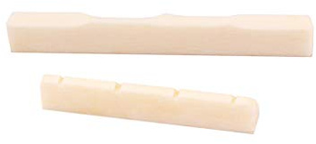 Alnicov Bone Guitar String Bridge Sattelmutter Set Schlitz für 4 Saiten Ukulele Guitar Ersatz