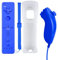 QUMOX Télécommande Manette controleur Consoles et Joystick Nunchuck compatibles pour wii/wii u (Bleu foncé)