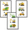 Himmelzucker Premium Wandbilder 3er set für Kinderzimmer Babyzimmer Poster DIN A4 Kinder Kinderposter Junge Mädchen Dekoration Bilder Autos Baustelle Fahrzeuge (Baustellenfahrzeuge) (A4 ohne Rahmen)