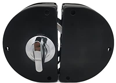 Ranbo Bohrfreies Edelstahl Glastür Schloss, rahmenloses Doppelseitiges Türschloss für 10mm-12mm Glas, mit Schlüssel, für Büro, Zuhause und Geschäftsräume