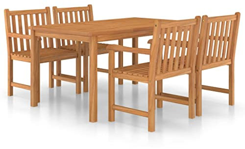 vidaXL 5-teiliges Garten-ESS-Set 150 x 90 cm Massivholz Teak