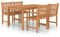 vidaXL Teak Massiv Gartenmöbel 5-TLG. Sitzgruppe Gartengarnitur Sitzgarnitur Gartenset Gartenstuhl Stühle Tisch Gartentisch Holzstuhl Holztisch