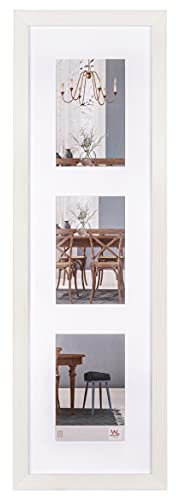 walther design Bilderrahmen weiss 3X 13x18 cm Galerie mit Passepartout, Fiorito Holzrahmen EF338VW