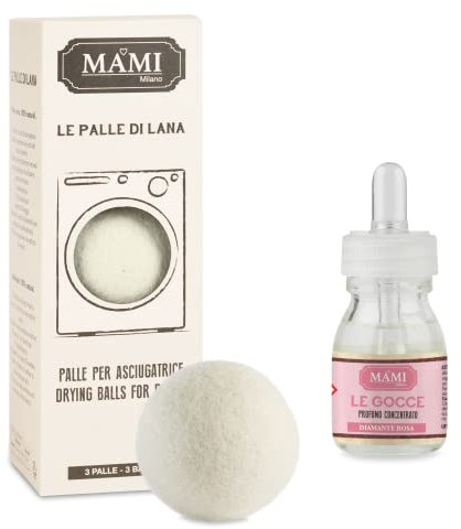 Mami Milano Lot de boules + gouttes pour sèche-linge (diamant rose)