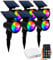 Lunartec LED Solar Erdspieß: 6er-Set RGB-CCT-LED-Spots mit Gateway, 50 lm, 1 W, IP44 (Solarstrahler mit Bluetooth, LED Solar Gartenspot, Gartenleuchte Standleuchte)