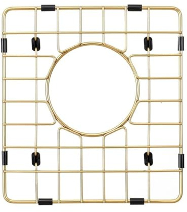 Starstar Sinks Protector Matte Gold 304 Stainless Steel Kitchen Sink Bottom Grid, Rack (12 L x 11 W)