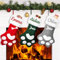 DecroXmas Weihnachtsstrümpfe Personalisierte Haustier Grau 3Pack Hund Weihnachtsstrümpfe Grün und Rot hängende Strümpfe für Weihnachtsbaum Dekoration