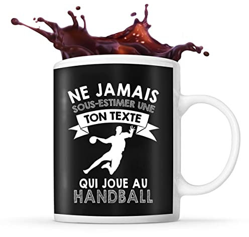 Planetee Mug handball Prénom métier âge Personnalisable | Tasse drôle pour Femme Handballeuse | idée cadeau anniversaire Noël