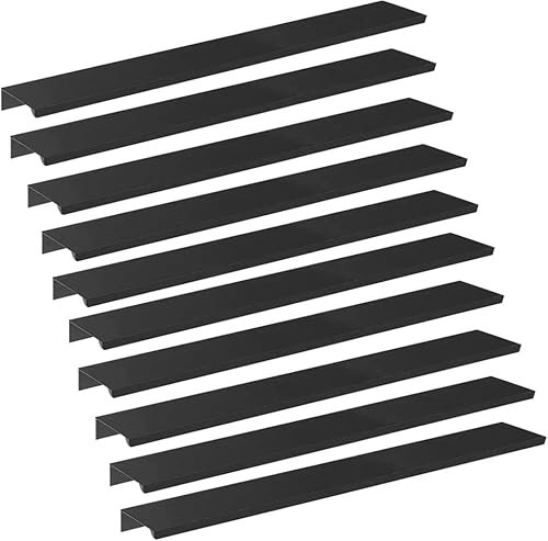 JNRFTY 10 Stück Schwarz Griffe Versteckt Modernes Möbelgriffe Küchengriffe Griffe schubladengriffe Aluminium Mit 20 Schrauben Küche Griffe Lochmitte 320MM