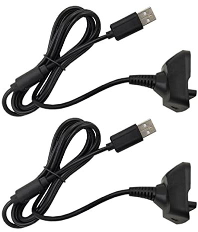 Eyccier Cable de carga de la consola de juego 2pcs compatible con el cargador del controlador Xbox 360 1.5m