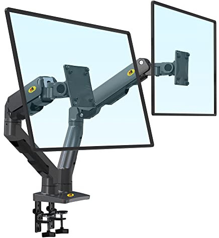 NB North Bayou Heavy Duty Doppio Supporto per Monitor per Schermo da 27-34 Pollici, Carico Massimo 16 kg VESA 75 & 100 mm G65