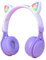 Kids Wireless Bluetooth Headphones, Cat Ear, Foldable, LED Light, Over-Ear, HD Stereo Sound, 5+ Years (Gradient Purple)