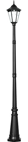 Outsunny 2.4m Garden Lamp Post Light LED Solar Powered Patio Path Lighting Lamp