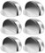 flintronic Floor Door Stoppers, 6PCS Stainless Steel Door Stops with Self-Adhesive Pads, Oval Floor Mounted Half Moon Self Adhesive Floor Door Stoppers, Wall Protector Door Catchfor Home Office, Patio