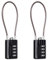 SEPOX® Versatile Twins Resettable 4-Digit Combination Padlock with Extra Long Cable 18cm, Personalized Password, Durable Vinyl Steel Cable Black, Multipurpose Lock for Suitcase, Gym Lockers, Toolbox