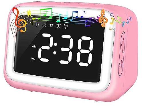 Graootoly Ok To Wake Schlafzimmer Kinder Mit Bluetooth Lautsprecher Und Dimmbar Nachtlicht Für Schlafzimmer, Für Kinder Rosa