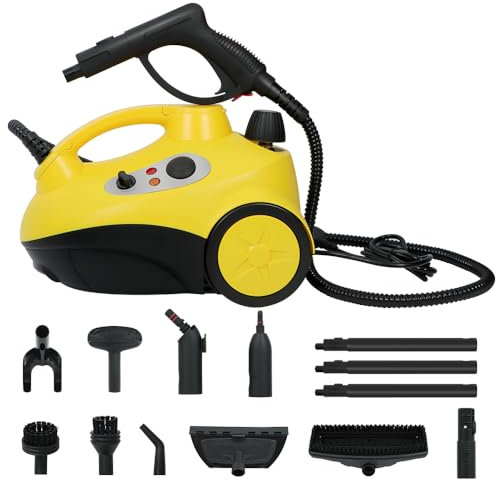 Panana Steam Cleaner 4 Bar Steam Pressure 1.5L Boiler Capacity for Cleaning Home, 14 Accessory Kits for Home Cleaning, Car Seats, Upholstery, Tile