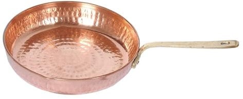 TreegoArt Pure Copper Fry Pan Tadka Pan, Skillets Frying Cooking Serving Dishes Home And Hotel Restaurant Kitchen Item- 350 ML