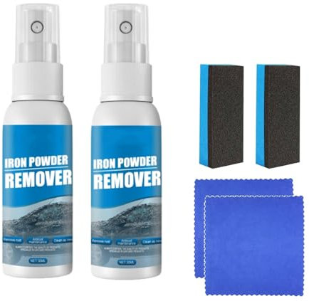 GARWAR 2Pcs Multi Rust Remover Spray,Car Rust Removal Spray,Multifunctional Paint Cleaner Car Maintenance Powder Spray Rust Remover Iron Cleaning,Iron Powder Remover for Car (30ml)