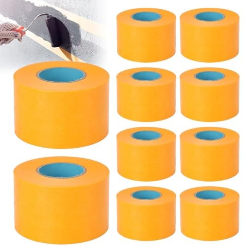 TGKYK 10 Rollen Goldband Klebeband, 50mm x 50m Malerkrepp Kreppband Wasserfest, Leicht zu Schälen, Abklebeband Lackieren Auto, Abklebeband Maler Gold Abdeckband für Dekorative Autolackierung (Gold)