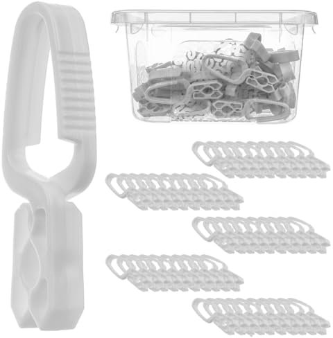KADAX Lot de 50 pinces à linge en plastique robuste - Pinces à chaussettes colorées - Résistantes au vent - Pour l'intérieur et l'extérieur - Blanches