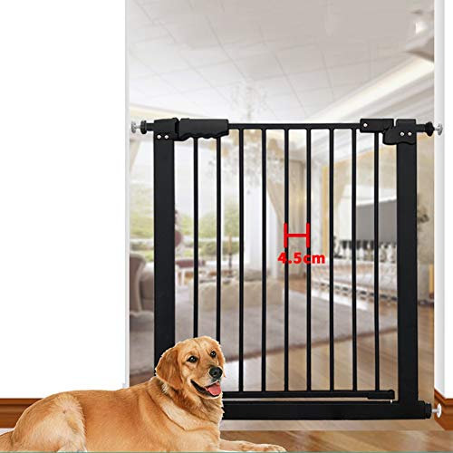 GOCHUSX Hunde- Tor Extra Hoch 78 cm, Haustier- Tür Durchgang Durch Mit Automatik-Schließen, Sicherheitszaun Für Welpen Für Haustiere Für Türen Und Treppen(Schwarz,71-76.9CM)