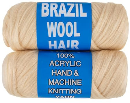 Samtress 2 Roll Brazilian Wool Hair Extensions Acrylic Yarn for African Crochet Braids Hand Knitting Box Braids Jumbo Braids Senegalese Twisting Faux locs Spiral Corkscrews Braids Twist Wraps (#613)
