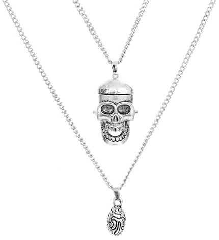 Sopodbacker Während Halskette Ketten Schmuck Herren Frauen Anhänger Necklacestreet Hip Hop Totenkopf Anhänger Halskette Paar 02 Antik Silber