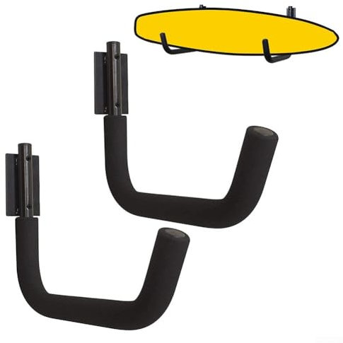 HEBEOT 2 Stück Kajak-Rack Garage Platzsparend Wandmontage Kajak Lagerregal mit sicherer Schaumstoffpolsterung für Kajak, Kanu, Surfbrett, Gartengeräte