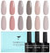 TOMICCA Vernis Semi Permanent Rose Nude Gris Kit, 6 Couleurs Vernis Gel UV Semi Permanent Kit, Vernis à Ongles Gel Nail Polish UV LED Soak Off Manucure Nail Art Kit, 8ML