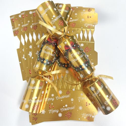 Gyoungt Knallbonbons für Weihnachten, 10 Hüte, 20 Saiten, 10 Witze, Weihnachtsfeier-Spiel, zum Selbermachen von Knallbonbons, Weihnachts-Knallbonbons, festlich, saisonal, 10 Stück