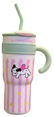Cute Tumbler with Straw,Cute Tumblers,Cute Large Capacity Travel Drink Cups | 700ML/1200ML Thermal Travel Mug, Stainless Steel Beverage Mug, Glasses for Travel