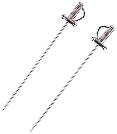 Cabilock 5piezas Tenedores para Fruta Acero Inoxidable Forma Espada Reutilizables para Postres Aperitivos Fiesta Bar Casa Hotel