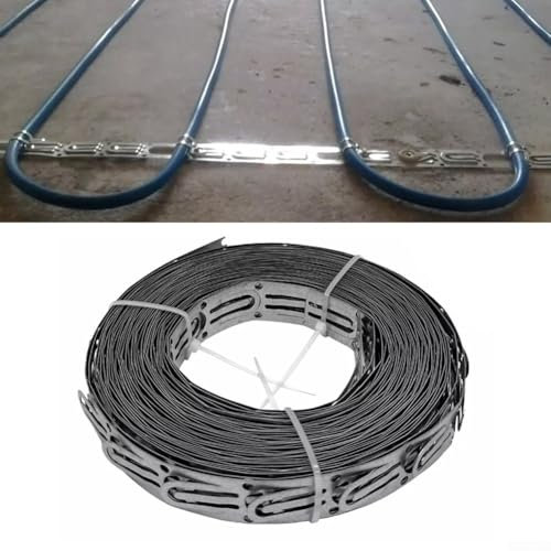 Besttoolifes Floor Heating Cable Straps 10M Galvanized Steel Clips For Roof Gutter Heating Wire Installation Flame Resistant Erosion Proof Easy Install 21Mm Width 0.32mm Thickness