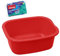 simpa 11L Multi-Purpose Red Plastic Rectangular Household Cleaning Bowl with 3PC Sponge Pack for Washing Up, Window Cleaning, Car Valeting and Multi Room Spot Cleaning Tasks.