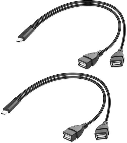 JSADZKJ Cavo di ricarica da USB C a USB A Y Splitter, adattatore di ricarica rapida da maschio di tipo C a doppia porta USB 2.0 femmina per auto/ventilatore/telefoni cellulari 1FT