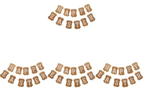 Abaodam 4 Sätze Ostern-Papier-Pull-Flags Weihnachtsgirlande Platte Teller Füllstoffe wandverkleidung Easter Osterfestliche Banner partyzubehör Hängendes Osterbanner Osterdeko Brown