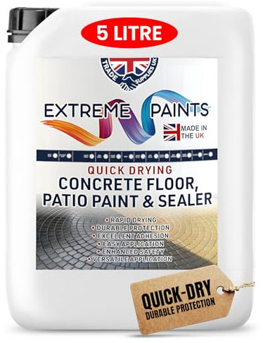 TRADE SUPPLIES UK - Extreme Quick Drying Concrete Floor, Patio Paint & Sealer - Water Based, Durable & long Lasting - Industrial & Domestic Spaces - Terracotta 5L