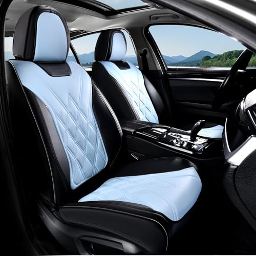 Coverado Autositzbezüge, Vorderbezüge für Autos, Autositzbezug Vordersitze, Automobil-Sitzbezug, wasserdicht, Leder Autositzkissen, Universal-Innensitzschoner für die meisten Autos, Schwarz-Bule