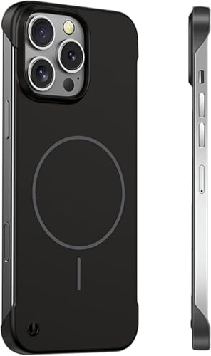 FAOMSEBS Senza Bordo Cover per iPhone 15 Pro per MagSafe, (Sensazione di Metallo Nudo) [Magnete Potente Integrato] [Dissipazione Rapida del Calore] Sottile Custodia per iPhone 15 Pro Cover