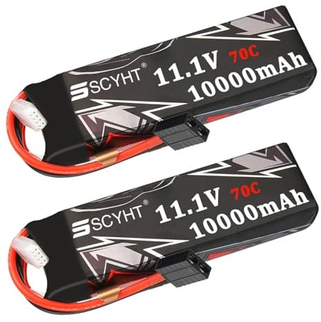 SSCYHT Batterie Lipo 3S 11,1 V 4000 mAh 6500 mAh 10000 mAh Batterie Lithium 11,1 V Batteries Rechargeables pour Voiture télécommandée avec Ports XT60 et TRX,11.1v10000mah 2pack