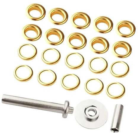 FUBESK 103-Piece Brass Grommet Repair and Installation Kit with Tools for Tents, Tarps, Awnings, Canopies and Pool Covers