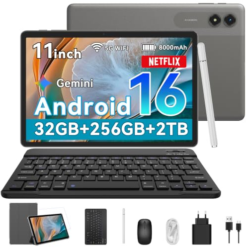 VekfulPC Android 16 Tablet 11 32GB RAM 256GB 90Hz Gemini AI 3.5 | 11-inch 90Hz HD display, T7250 CPU, 4 Years Warranty, 8000mAh, with Keyboard, Pen & Case, for Work, Study and Entertainment