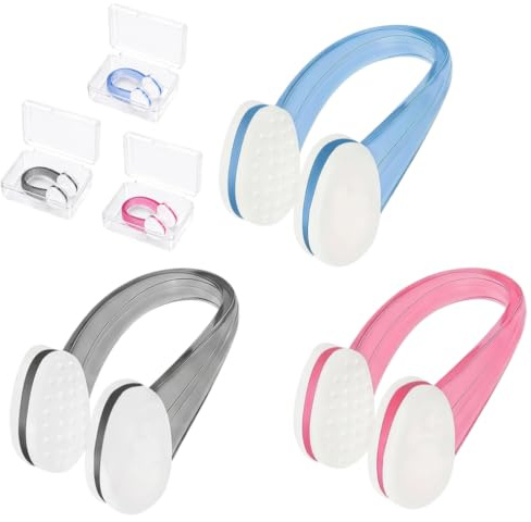 Stalora 4pcs Pince Nez Natation en Silicone Souple, Clip Nez Piscine Étanche et Confortable pour Adulte et Enfant, Accessoire de Natation Idéal pour Plongée et Entraînement
