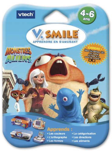 VTech - Cartouche de jeu V.Smile (Motion) 3D Monstres Contre Aliens - 84445