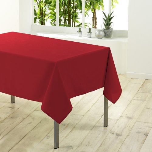 L'harmonie du décor 1720199 Nappe Polyester Uni Essentiel Rouge 140cm x 200 cm