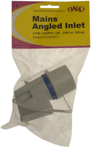 W4 Surface Mounted Mains Angled Inlet - Grey