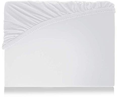 Bella Luna Jersey de Luxe Spannbettlaken in Woll-Weiß | Bettbezug für Wasserbetten, Boxspringbetten & Übergrößen | Größe 200x220 bis 200x240 cm | pflegeleichtes Spannbetttuch aus 97% Baumwolle
